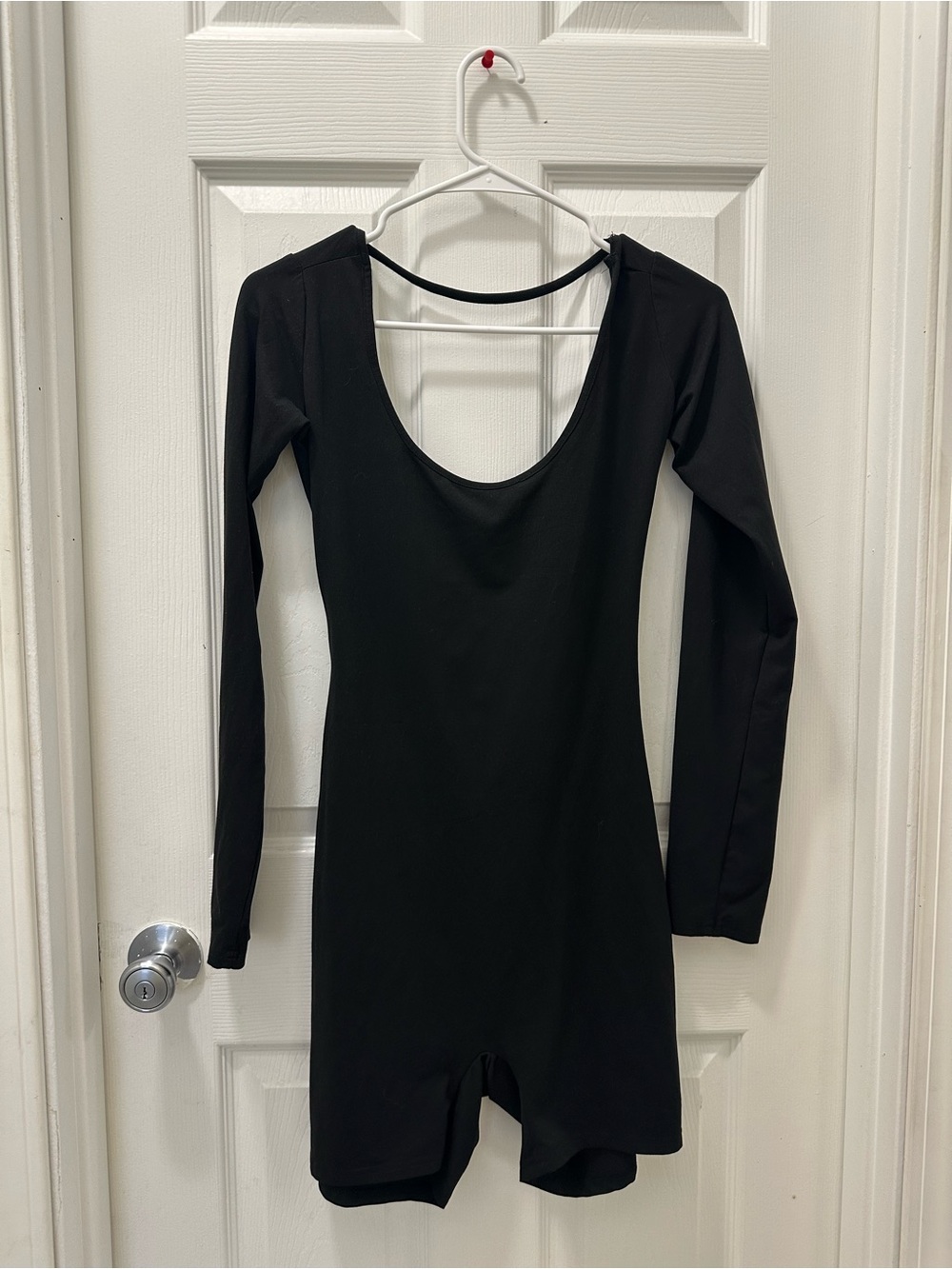 Black Long-Sleeve One-Piece Romper
